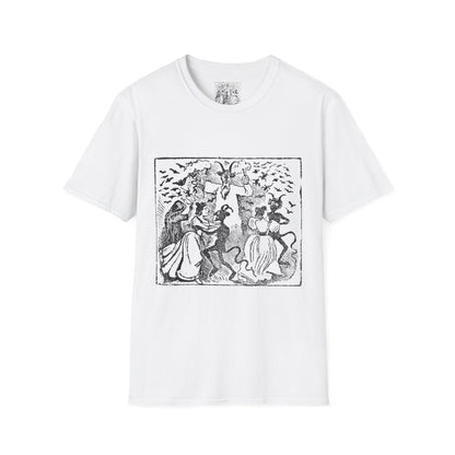 Demons dancing with women and bats flying through… Witchcraft T-Shirt