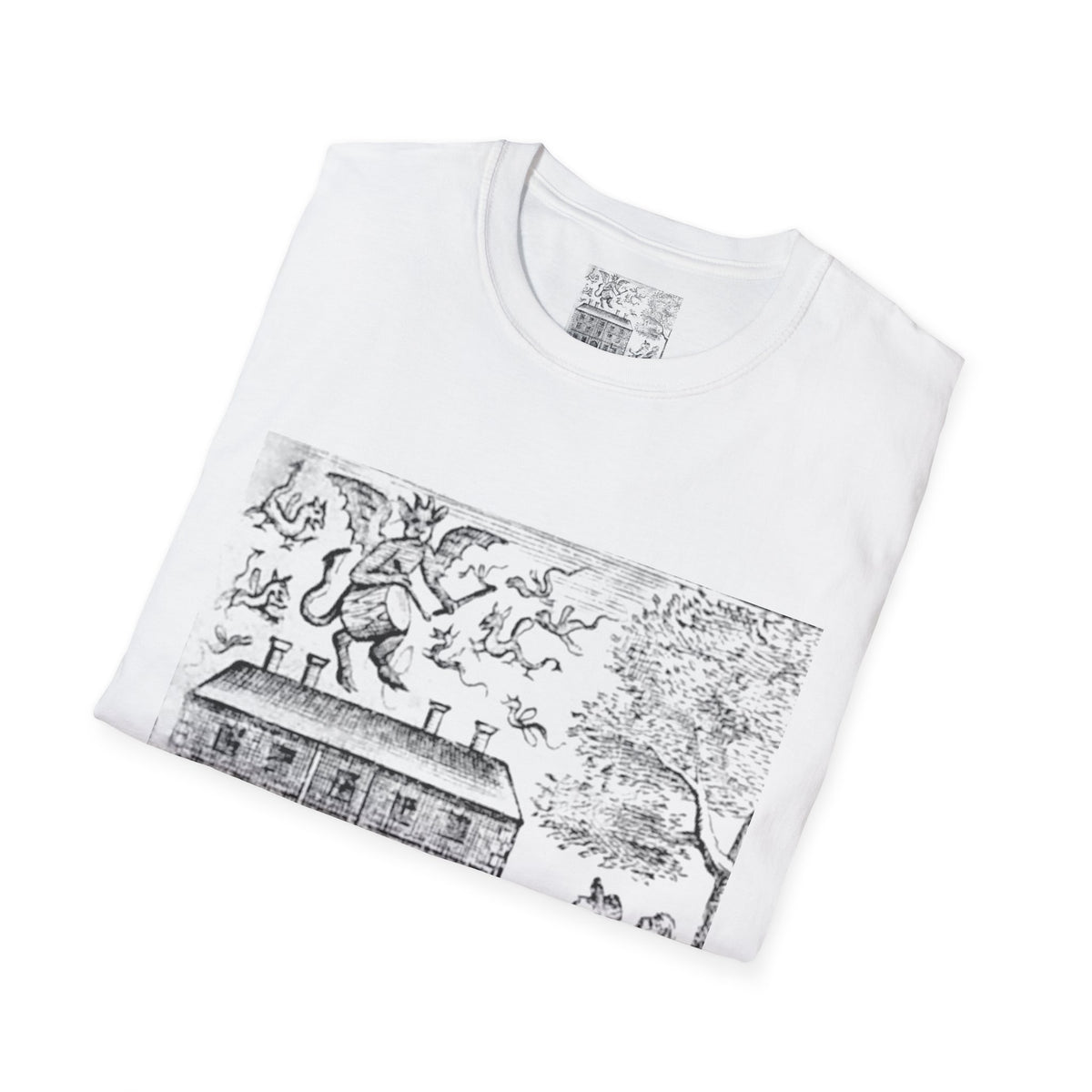 Devil and Drum from Saducismus Triumphatus Witchcraft T-Shirt