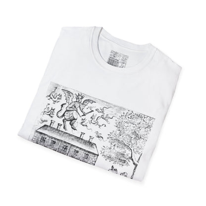Devil and Drum from Saducismus Triumphatus Witchcraft T-Shirt