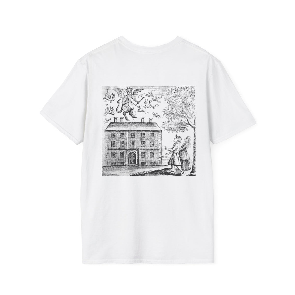 Devil and Drum from Saducismus Triumphatus Witchcraft T-Shirt