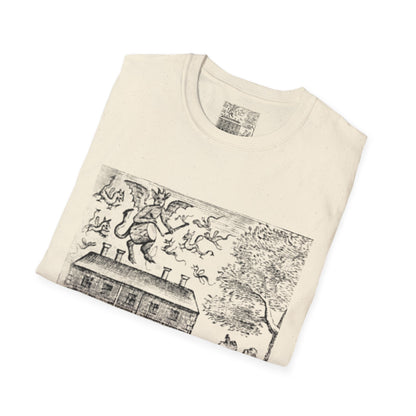 Devil and Drum from Saducismus Triumphatus Witchcraft T-Shirt