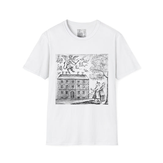Devil and Drum from Saducismus Triumphatus Witchcraft T-Shirt