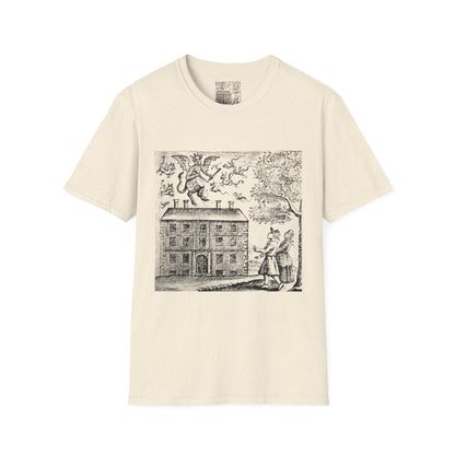 Devil and Drum from Saducismus Triumphatus Witchcraft T-Shirt