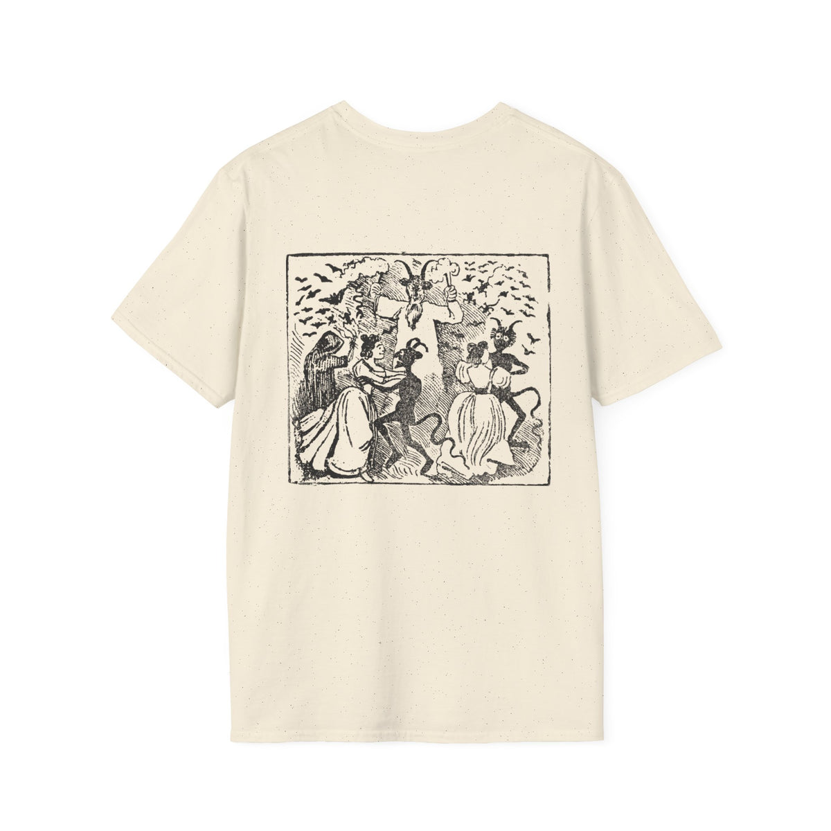 Demons dancing with women and bats flying through… Witchcraft T-Shirt