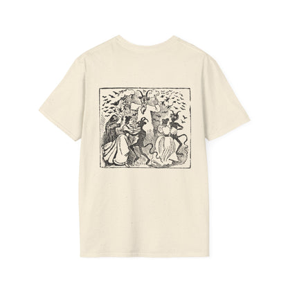 Demons dancing with women and bats flying through… Witchcraft T-Shirt