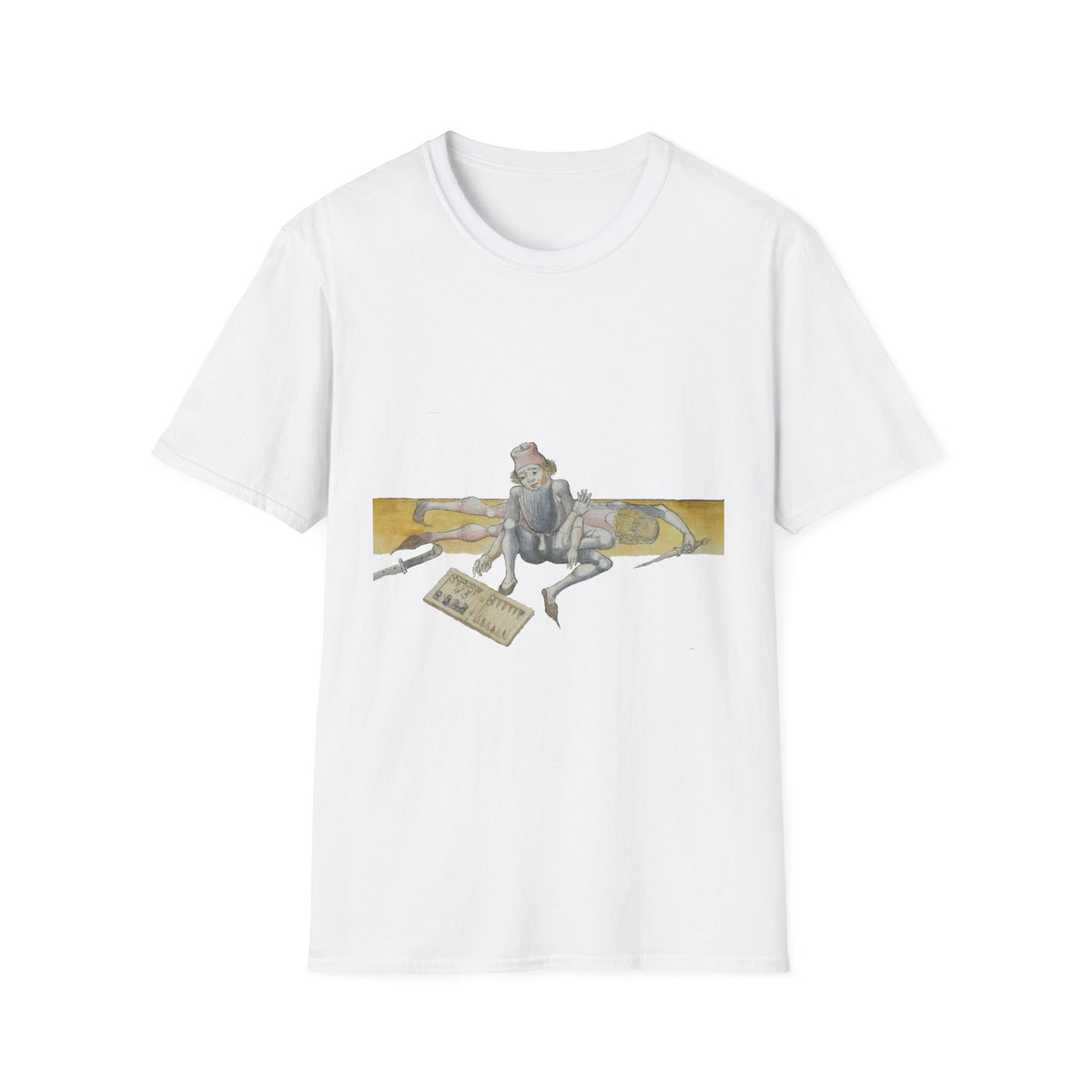 Mischievous Cat on Books T-Shirt - Vintage Study Vibe