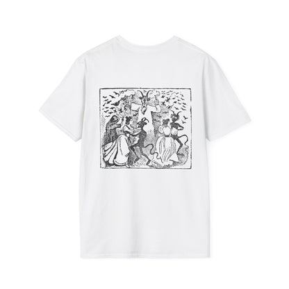 Demons dancing with women and bats flying through… Witchcraft T-Shirt