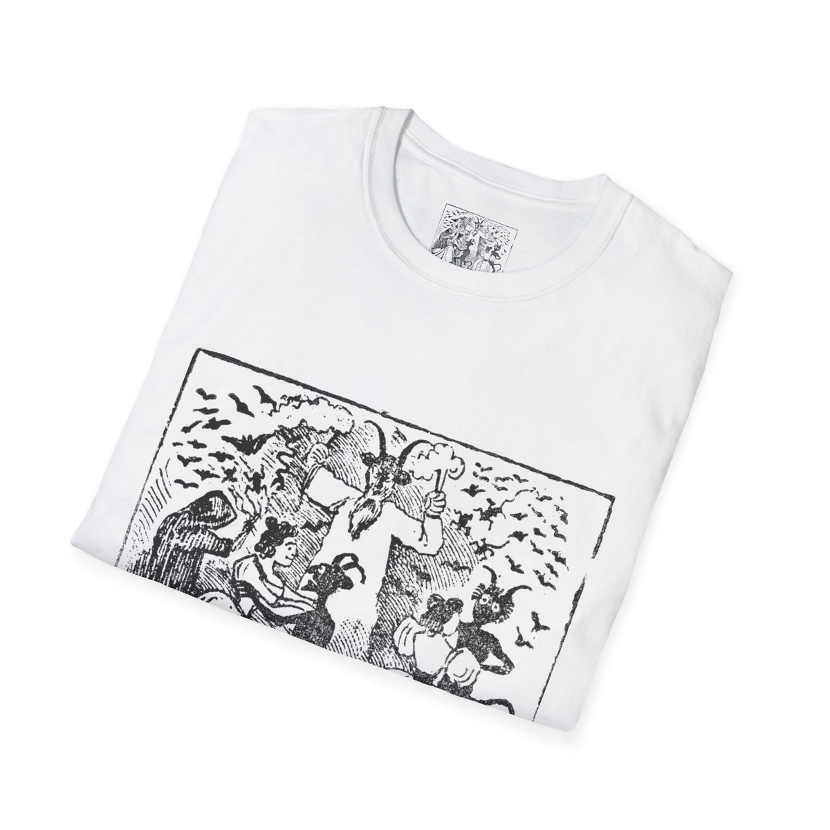 Demons dancing with women and bats flying through… Witchcraft T-Shirt