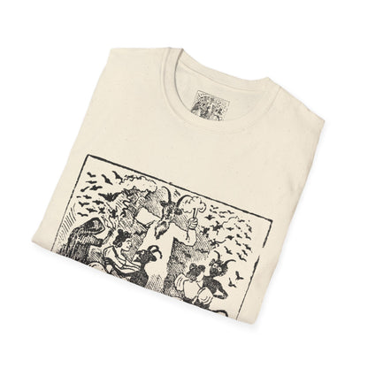 Demons dancing with women and bats flying through… Witchcraft T-Shirt